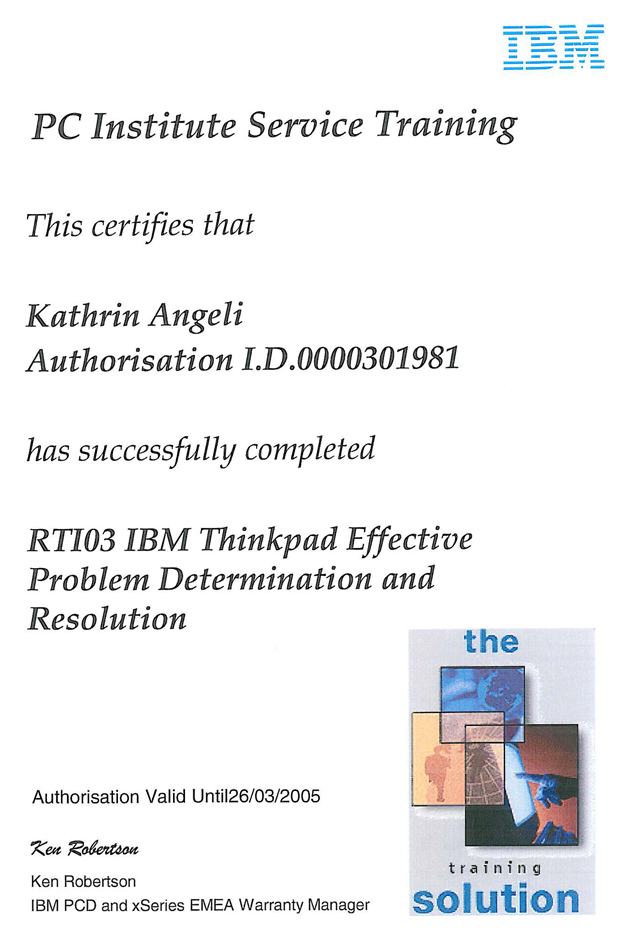 IBM – Πιστοποιητικό εκπαίδευσης